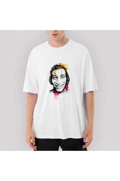 CrowsGate Tricou alb Kemal Sunal Portret supradimensionat XL