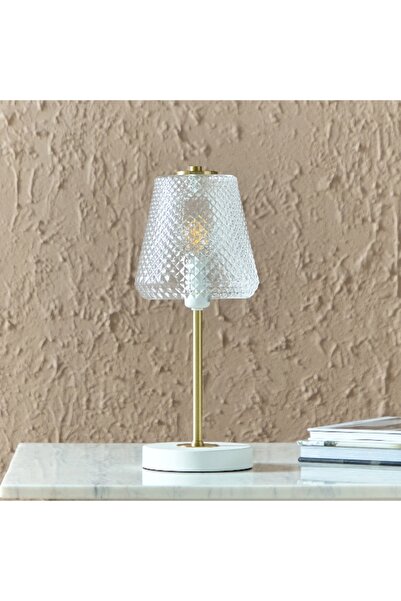 Home Box Stark Metal Table Lamp with Glass Shade - 15x35 cm