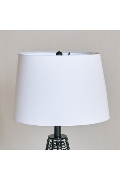 Home Box Aron Metal Wire Table Lamp with Fabric Shade - 36x63 cm