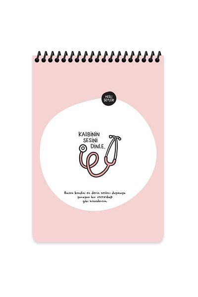 Keskin Color Yayınları A5 80 Yp Striped Feeling Sharp Color Notebook - Top Spiral Cardboard Cover