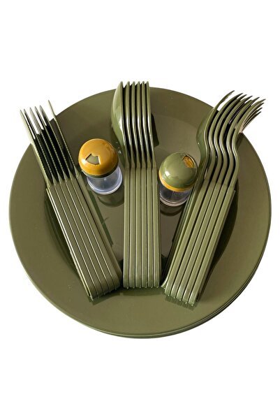 CAMPOUT Piknik Seti 34 Parça 6 Kişilik Yeni Sezon Bpa Içermez çatal kaşık bıç...