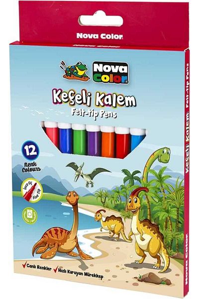 Nova Color Set of 12 Felt Tip Pens - Nc-871