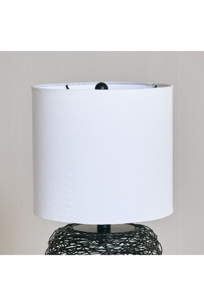 Home Box Aron Metal Wire Table Lamp with Fabric Shade - 26x47 cm