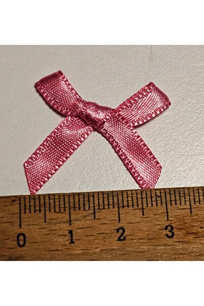 EL İŞİ Açık Pembe Minik Saten kurdele fiyonk 100 adet