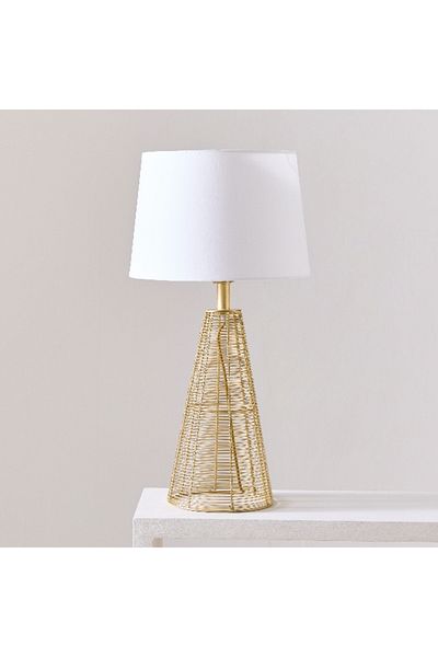 Home Box Aron Metal Wire Table Lamp with Fabric Shade - 36x63 cm