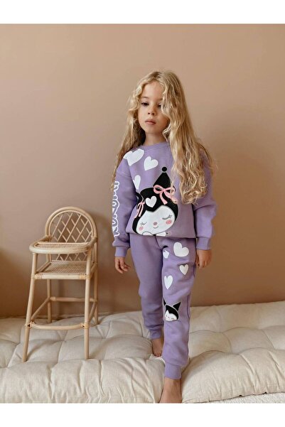 2kids2mom KUROMİ KARAKTER DETAYLI PAMUKLU ALT-ÜST ŞARDONLU EŞOFMAN TAKIMI