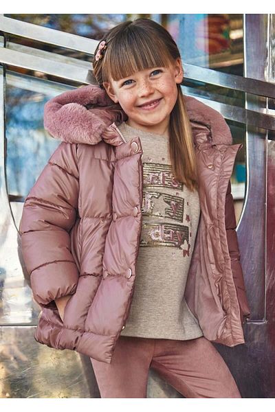 MAYORAL 04-09 Years Girl's Pink Color Coat
