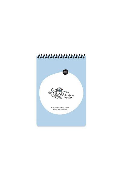 Keskin Color Yayınları A5 80 Sheets Striped Feeling Things - Top Spiral Checked Cover Notepad