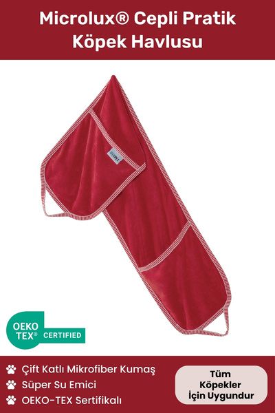 oyapet Microlux® Cepli Pratik Köpek Havlusu Süper Su Emici Küçük & Büyük Irk ...