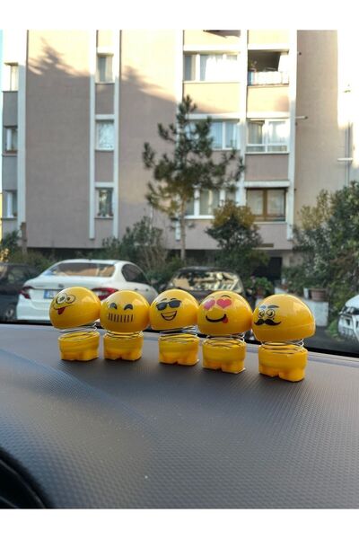 ASTUNİNG emoji yaylı ayaklar çift taraflı bantlı Zıp Zıp Emoji Kafalar 5li Set