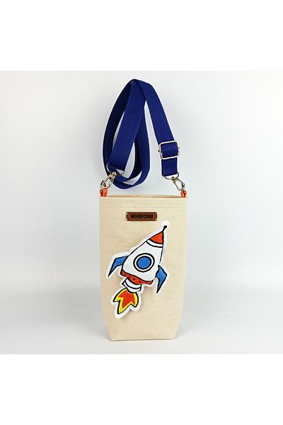 woodycord Handmade Rocket Badge Flask Case Water Bottle Carrier Bag Bottle Bag