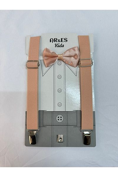 ares kids بدلة تعليق ربطة عنق بلون السلمون مناسبة لعمر 1-9 سنوات