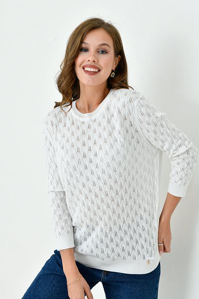 Moda Amore Pulover de damă din tricotaje - spate plat față cu model 712