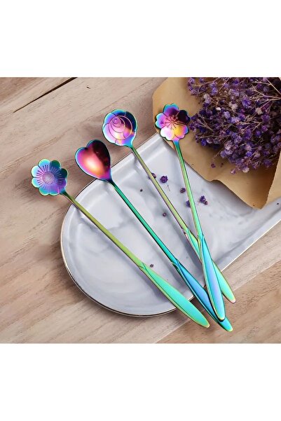 AGSO TASARIM ATÖLYESİ Paslanmaz Çelik Çok Renkli Kaşık Seti