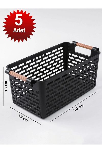 safestore Καλάθι οργάνωσης πολλαπλών χρήσεων 5 τεμαχίων με πλαστικές λαβές, εσωτερικό ντουλάπι & συρτάρι & καλάθι οργάνωσης μπάνιου