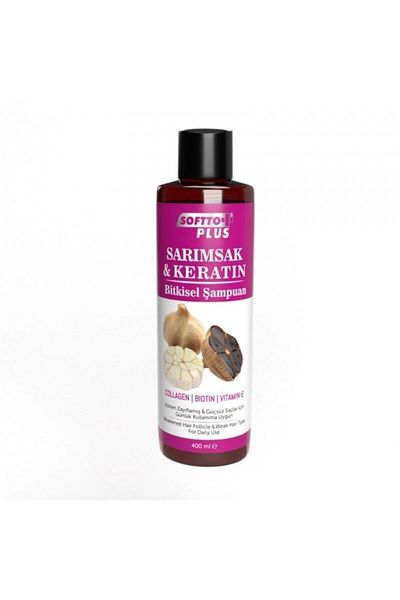 Softto Plus Garlic & Keratin Herbal Super Strengthening Shampoo for Weak and Powerless Hair 400.ml