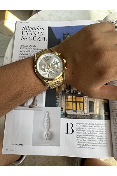 ÇENÇEN Gold Gumus Fonksiyonları Aktif Çelik Su Geçirmez Unisex Kol Saati