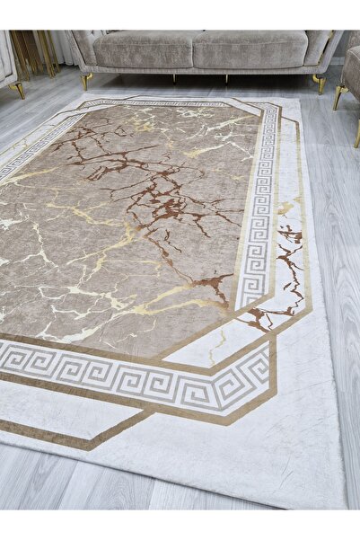 ALLGELSİN 6m2 metri Husa de covor patrata lavabila - 200x300cm, fund elastic, dungi moderne