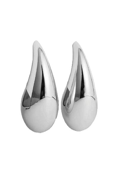 petrimor Steel Silver Hailey Teardrop Drop Botega Earrings