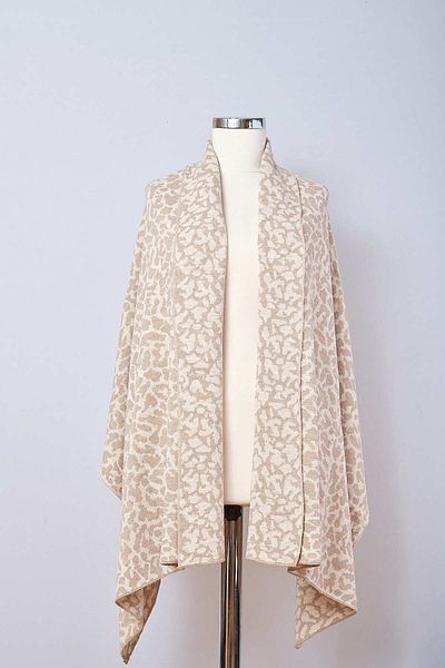 Sebir Moda Leopard Patterned Knitwear Shawl