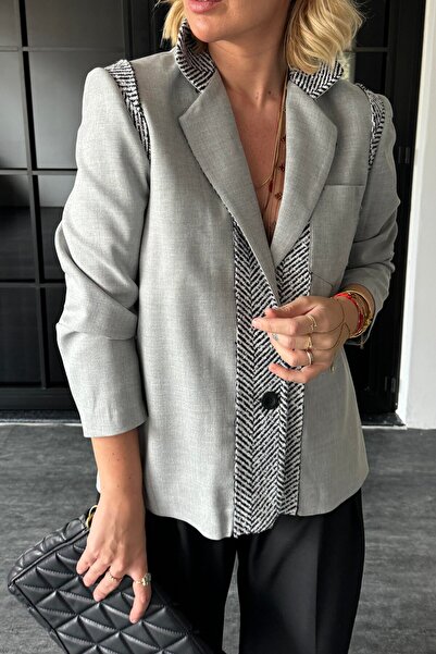 Suzi Women's Fish Back Patterned Detailed Jacket 9470