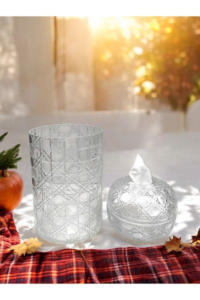 Paşabahçe Custom Production Handwork Cut Decor Practice Napkin / Napkin Bucket