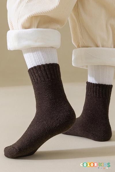 Color Socks 5 Çift Kışlık Kız Çocuk Havlu Çorap Seti (Isı Emici)