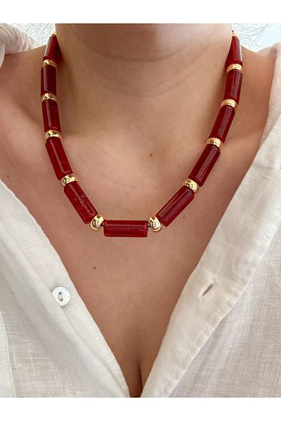 CHARMLUCKY Acrylic Gold Ball Necklace