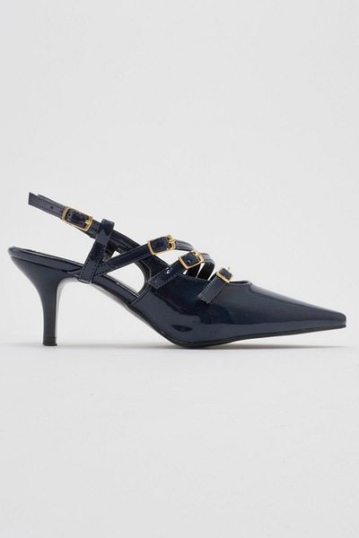 Ccway Laci Patent Leather - Women's 4 Buckle Heeled Shoes