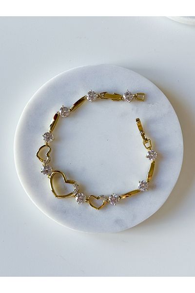 CHARMLUCKY Special Series Hearted Rhinestone Bracelet