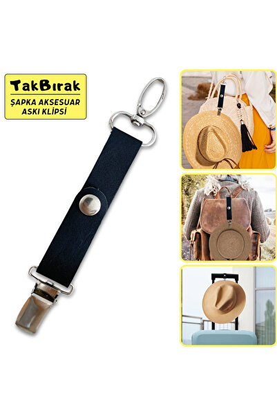 YeferStore Şapka & Aksesuar Askı Klipsi, Hakiki Deri&Metal Aparat Valiz Çanta...