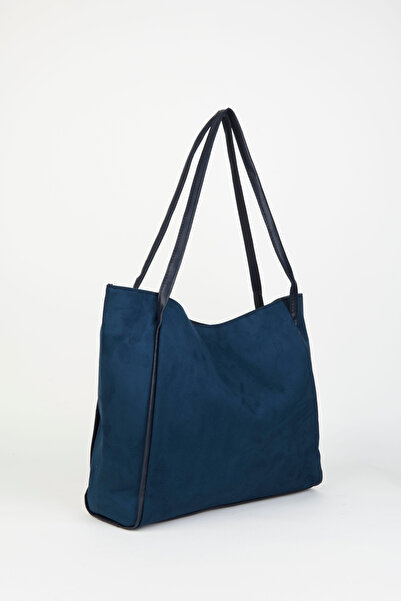 Vivaq Жіноча замшева темно-синя велика сумка на блискавці з ручками та плечовою ремінцем