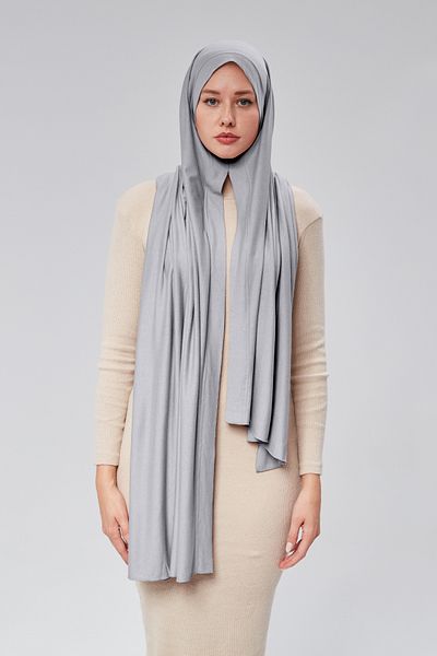 Sonbaharmoda Women's Hijab Combed Shawl Ready Practical Snap-On Easily Wear Long Four Seasons Cotton Shawl