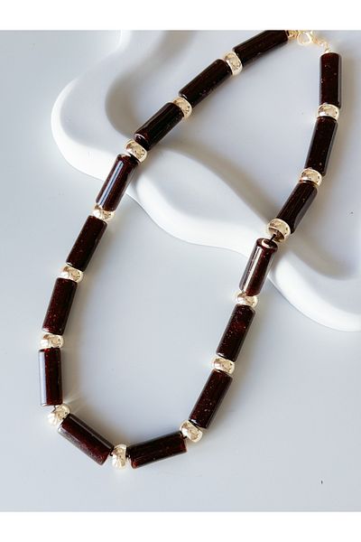 CHARMLUCKY Acrylic Gold Ball Necklace