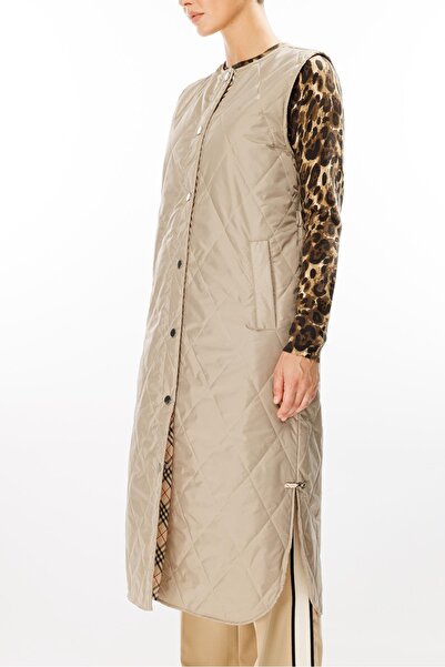 Micca Unique 24 Garni Detaylı Kapitone Uzun Tüm Zamanlar İçin Spor Yelek-Taş