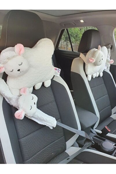 tosbai 2 Li Kuzulu Araba Boyun Yastigi Ve Emniyet Kemeri Kilifi Seti