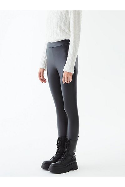 Ltb Faux Leather Black Tights