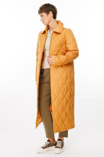 Micca Paris Hafif Elyaf Yalıtımlı Baharlık Trençkot Kap Kaban-Hardal