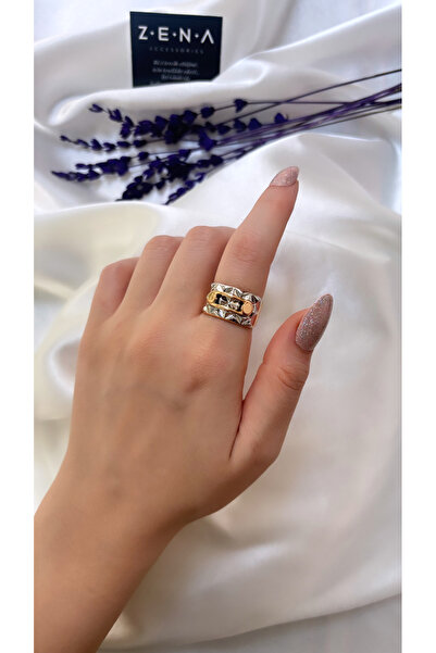 ZENA ACCESSORİES نموذج فرنسي خاتم من الفولاذ الوردي