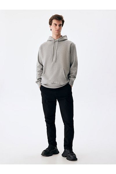 Ltb Basic Hooded Gray Sweatshirt