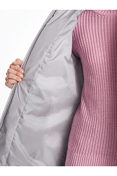 LC Waikiki Lcwaikiki Classic Gray Hooded Women's Puffer Jacket