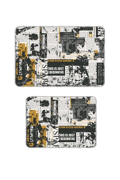 BigArts Home Modern Decorative Gray Non-Slip Base Washable Bath Mat - 50X60/60X90 cm
