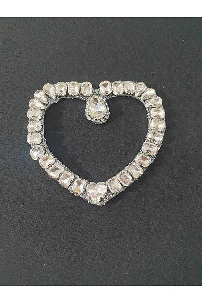 ESRA ŞELEM Stoned Heart Pattern Decorative Strip - Iron-On Clothing and Hobby Accessory