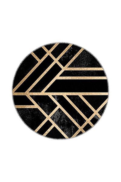 BigArts Home Modern Design Non-Slip Base 100 cm Round Gold Bath Mat Big-Bt013