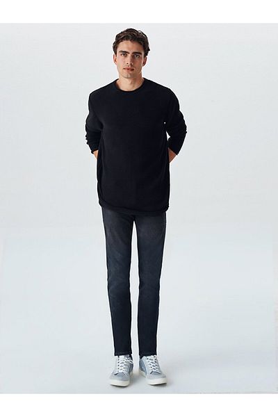 Ltb Long Sleeve Basic Black Sweater