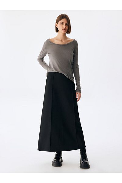 Ltb Round Neck Thin Dark Gray Sweatshirt