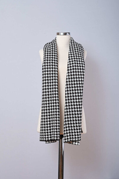 Sebir Moda Houndstooth Patterned Knitwear Shawl