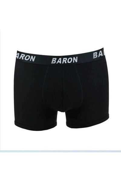 SİERNA Men's Combed Cotton Lycra Boxer - Black Srn-002770