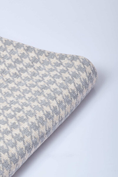 Sebir Moda Houndstooth Patterned Knitwear Shawl