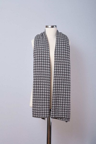 Sebir Moda Houndstooth Patterned Knitwear Shawl